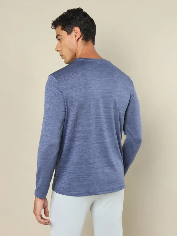 Men Melange Slim Fit Crew Neck T-shirt with DOUBLE COOL - Image 3