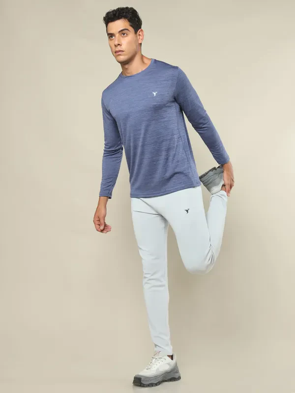 Men Melange Slim Fit Crew Neck T-shirt with DOUBLE COOL - Image 5