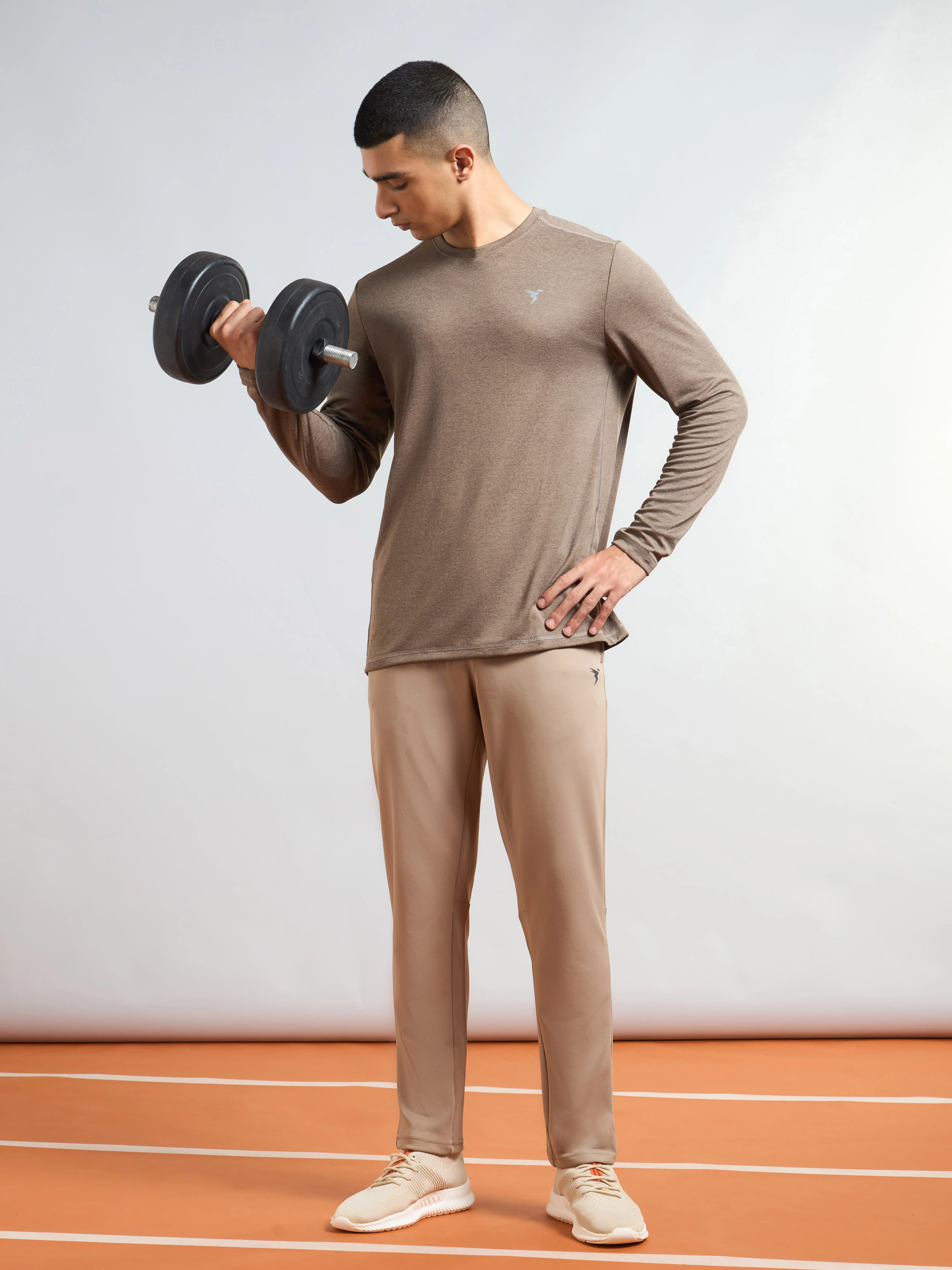 Men Melange Slim Fit Crew Neck T-shirt with DOUBLE COOL - Image 4