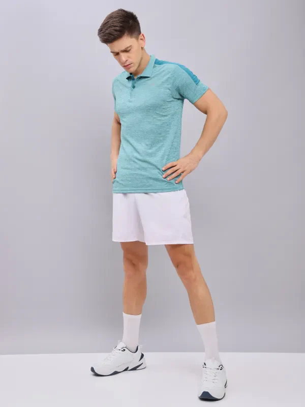 Men Melange Slim Fit Polo T-shirt with DOUBLE COOL - Image 2