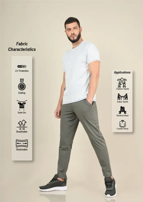 Men Solid Relax Fit Trackpants with ELASTO PLUS - Image 3