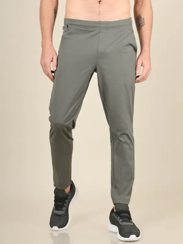Men Solid Relax Fit Trackpants with ELASTO PLUS - Image 4