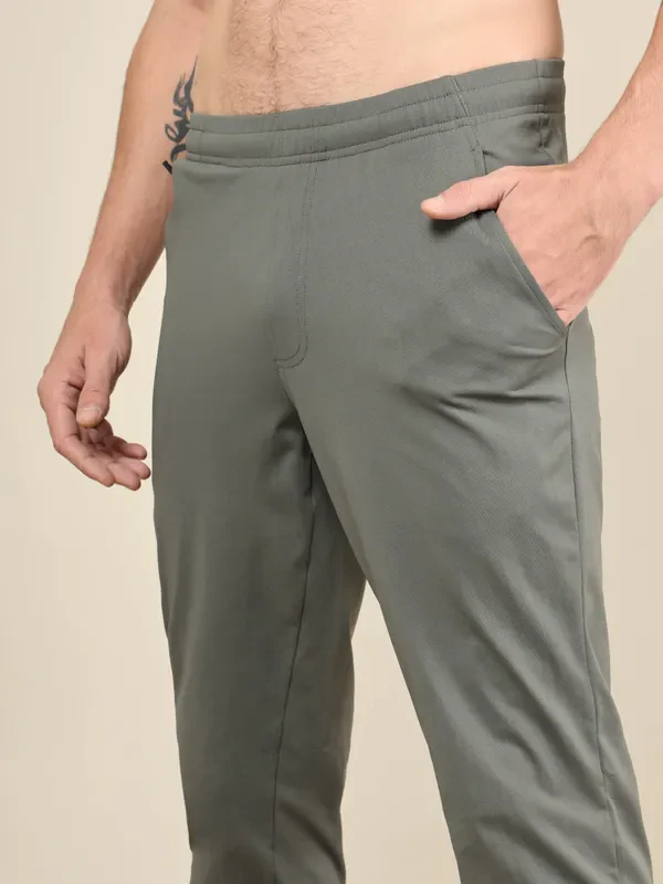 Men Solid Relax Fit Trackpants with ELASTO PLUS - Image 7