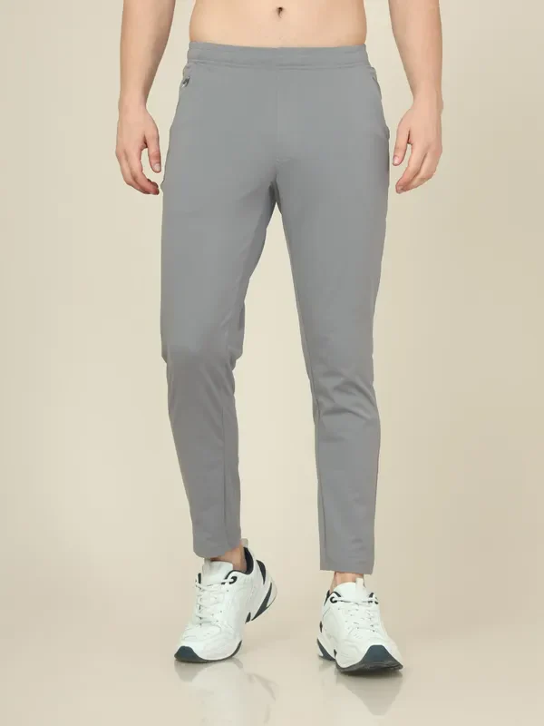 Men Solid Relax Fit Trackpants with ELASTO PLUS - Image 3