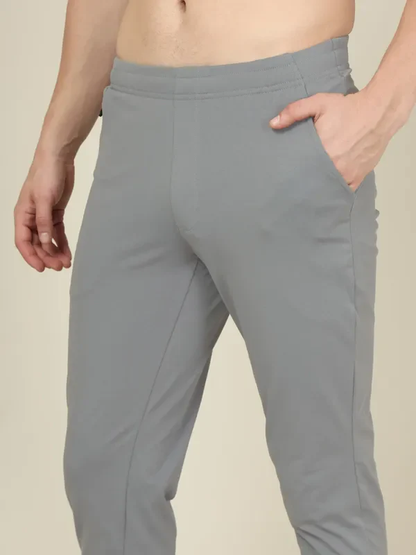 Men Solid Relax Fit Trackpants with ELASTO PLUS - Image 5