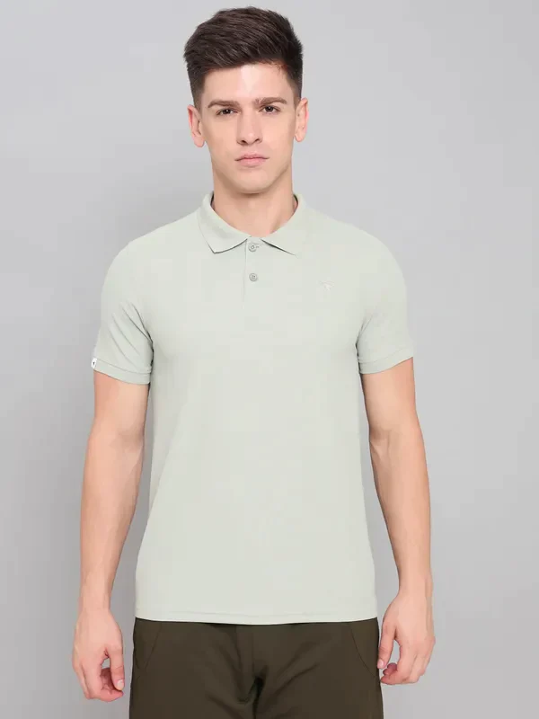 Men Solid Slim Fit Polo T-shirt with MATPIQ - Image 4