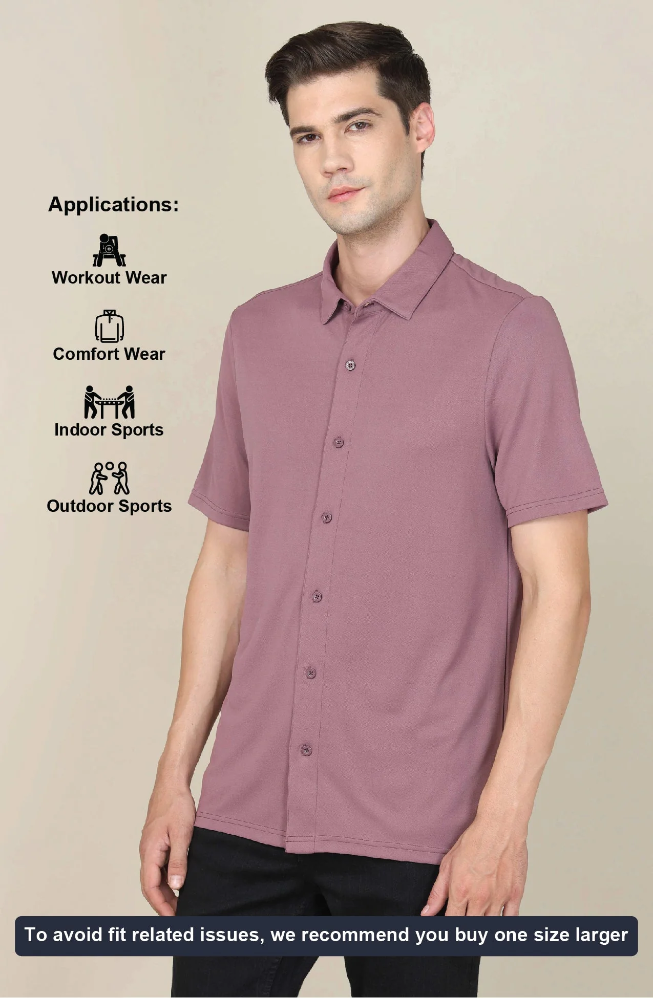Men Solid Regular Fit Spread Collar Shirt with TECHNO COOL+ - Image 4