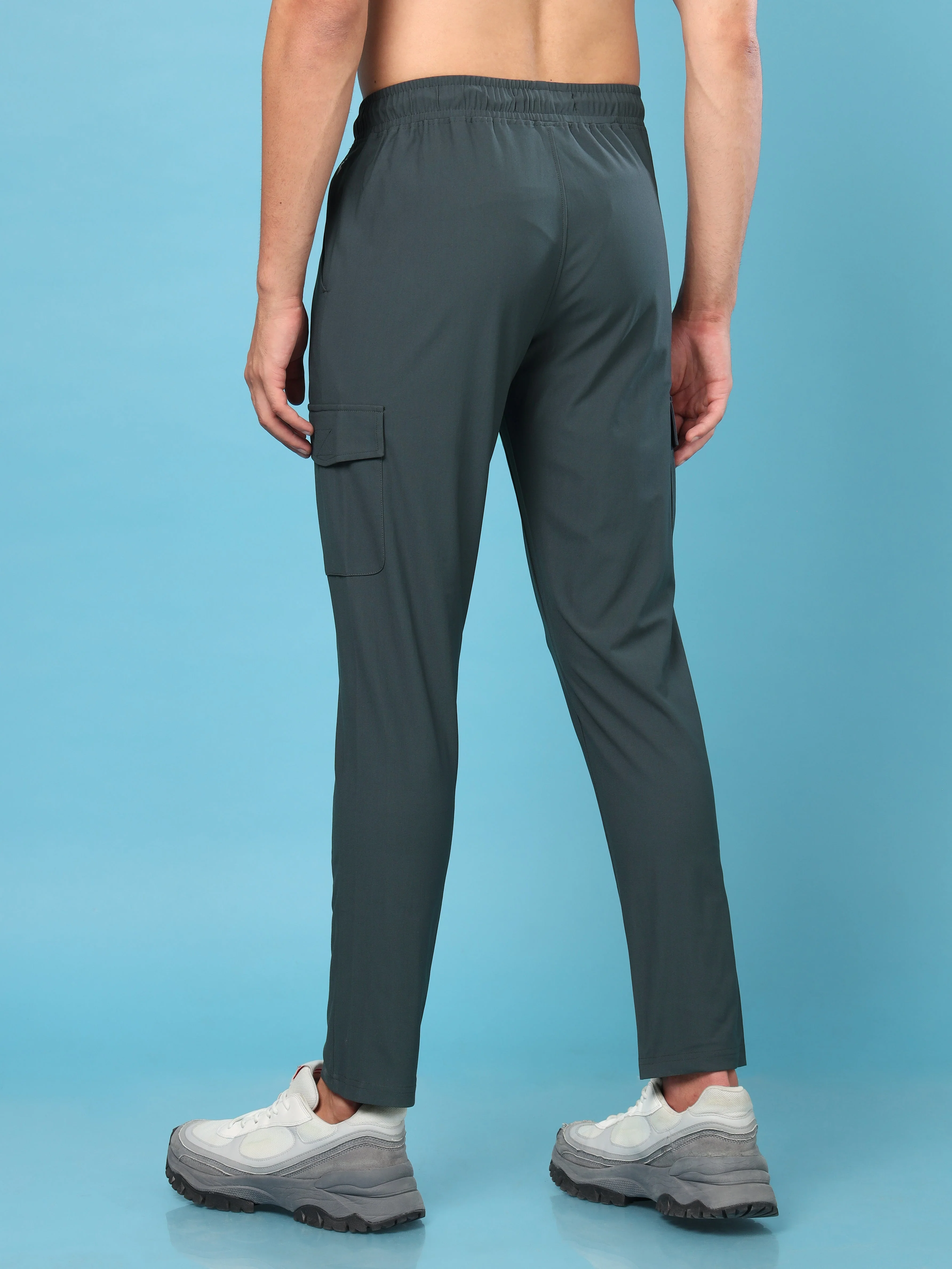 Men Solid Relax Fit Cargo Trackpants with DURACOOL+ - Image 3
