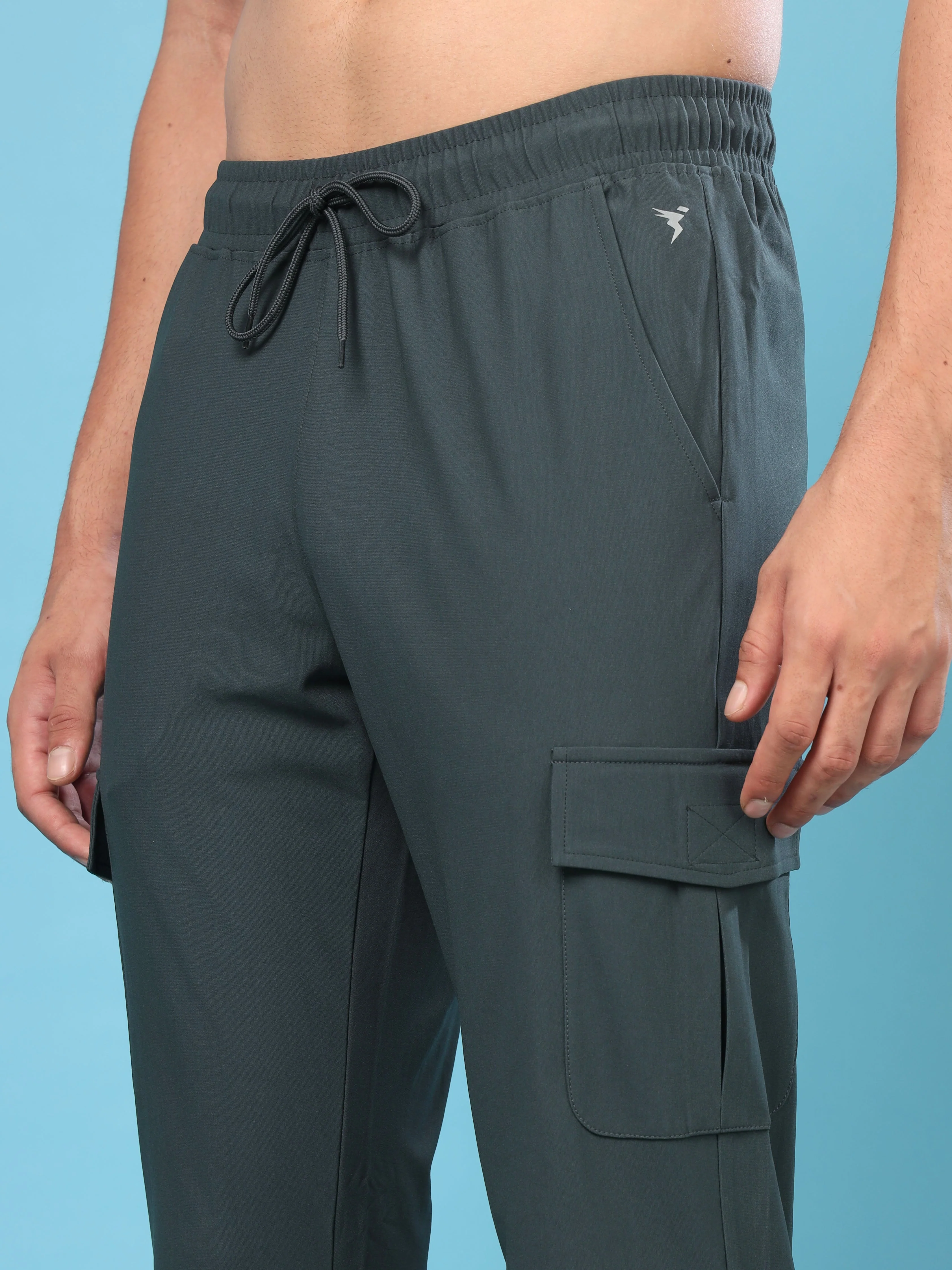 Men Solid Relax Fit Cargo Trackpants with DURACOOL+ - Image 6