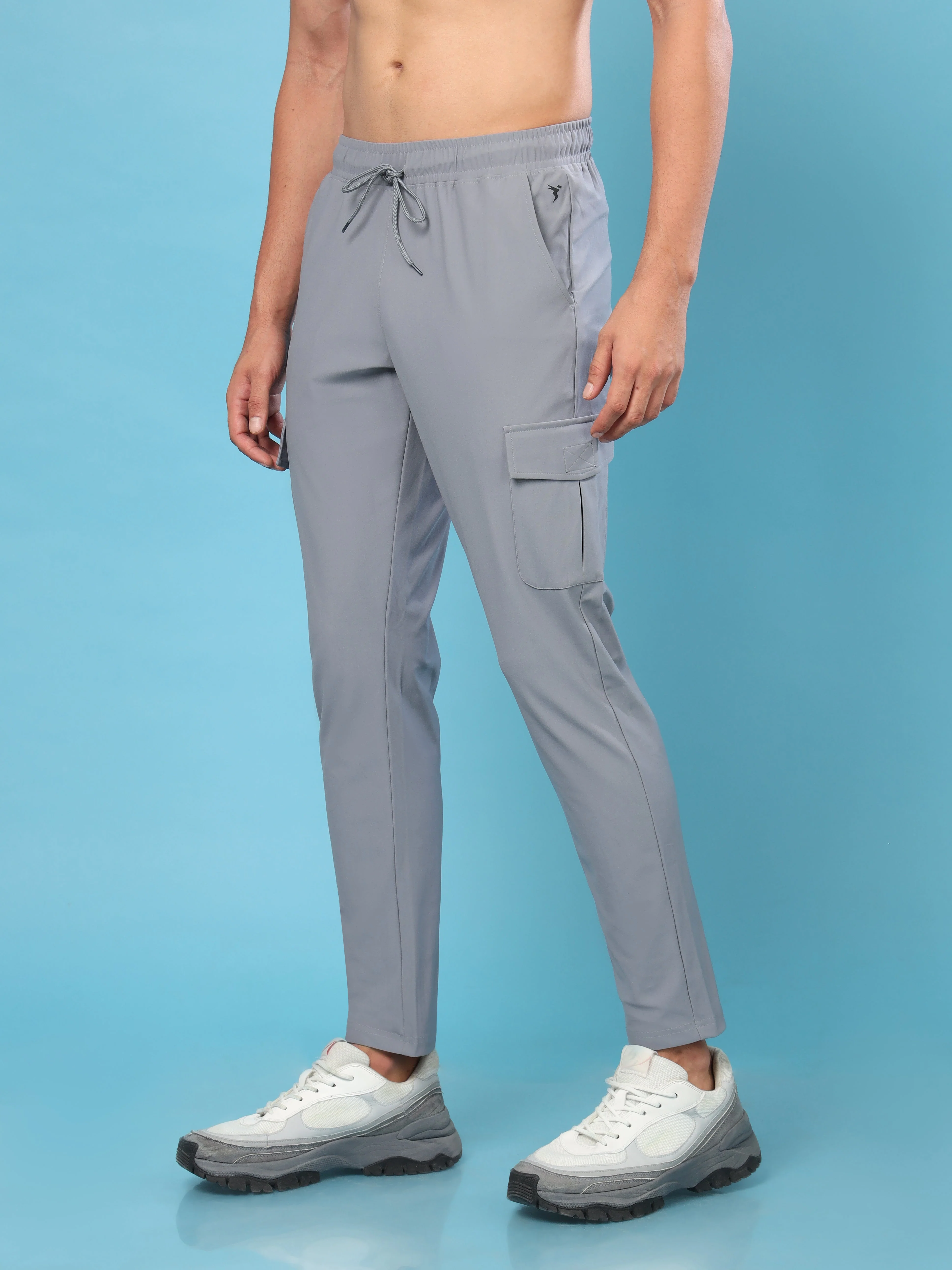 Men Solid Relax Fit Cargo Trackpants with DURACOOL+ - Image 3