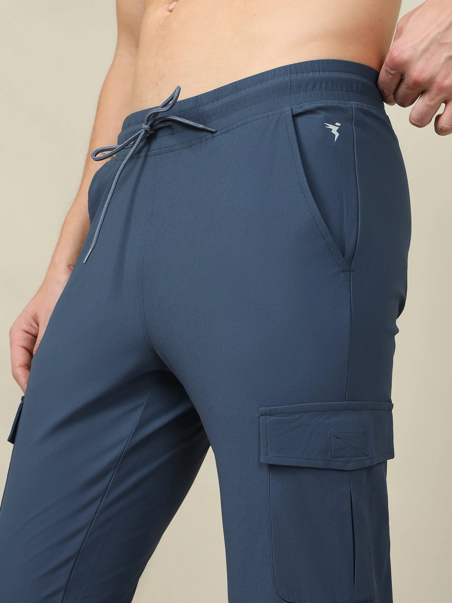 Men Solid Relax Fit Cargo Trackpants with DURACOOL+ - Image 6