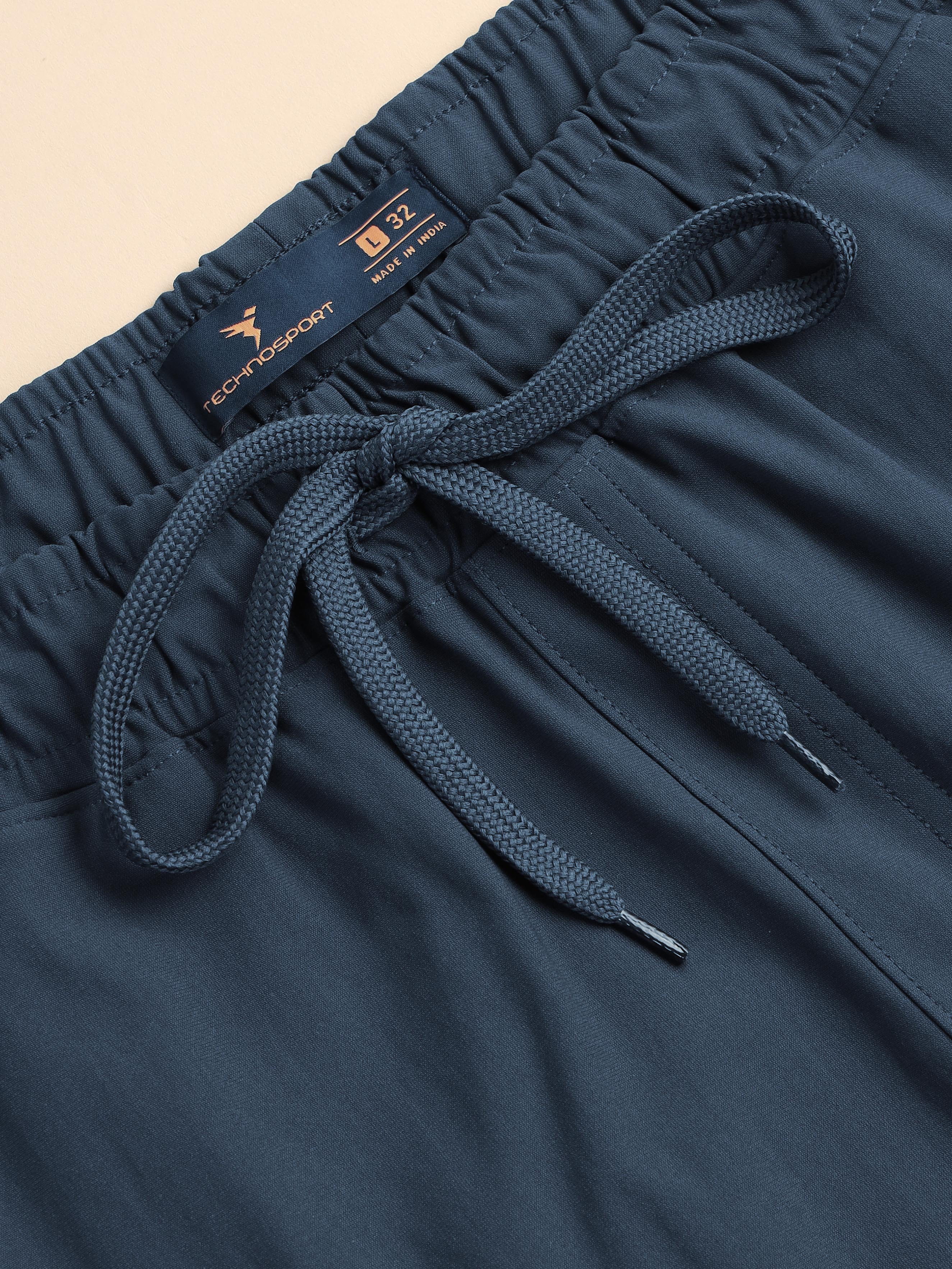 Men Solid Relax Fit Cargo Trackpants with DURACOOL+ - Image 7