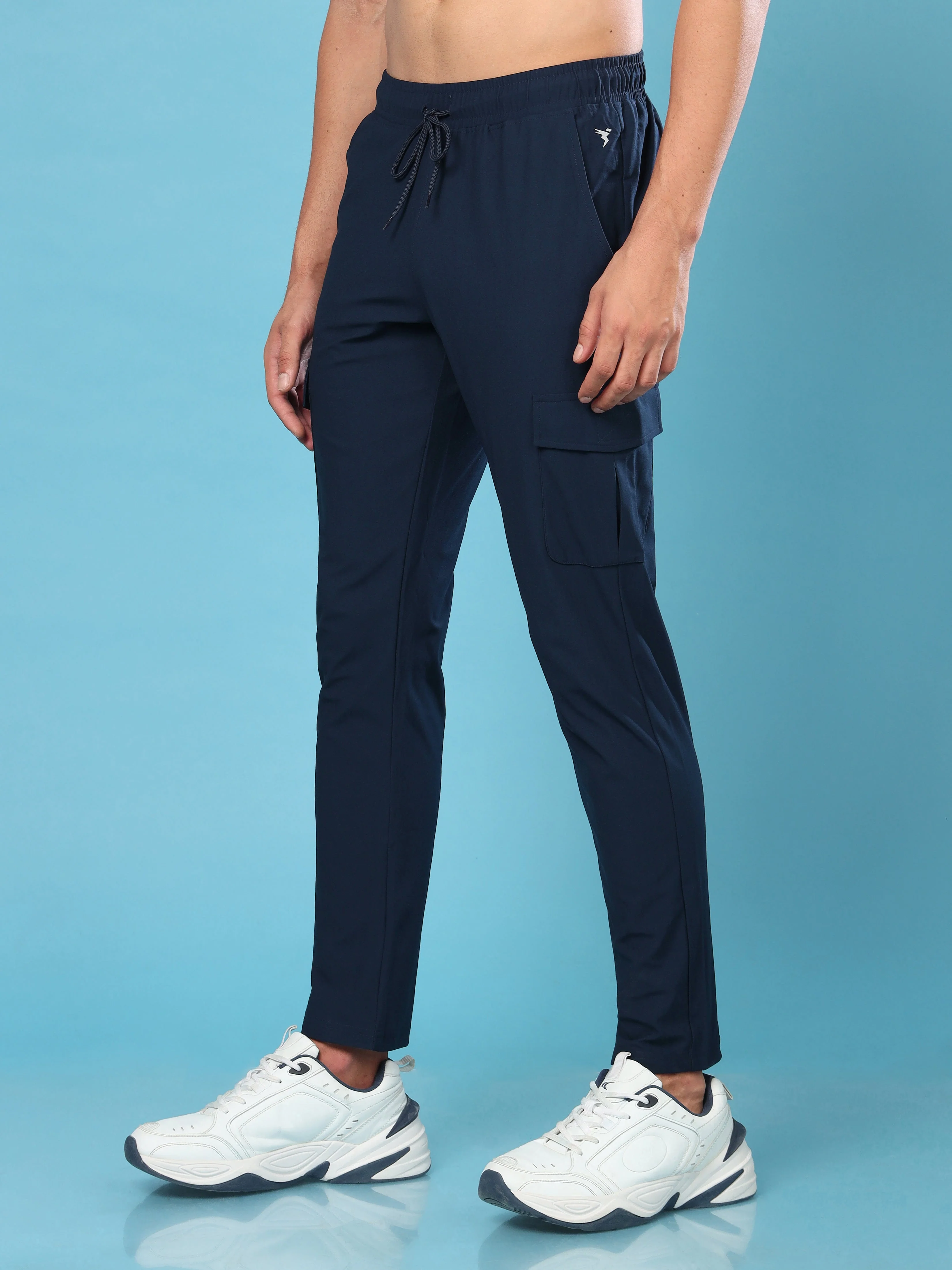 Men Solid Relax Fit Cargo Trackpants with DURACOOL+ - Image 4
