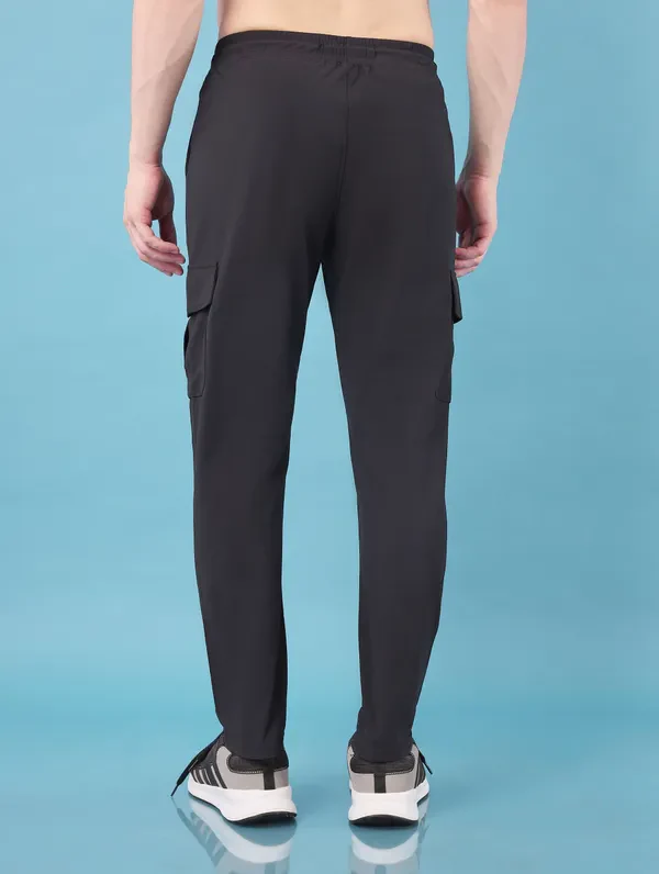 Men Solid Relax Fit Cargo Trackpants with DURACOOL+ - Image 3