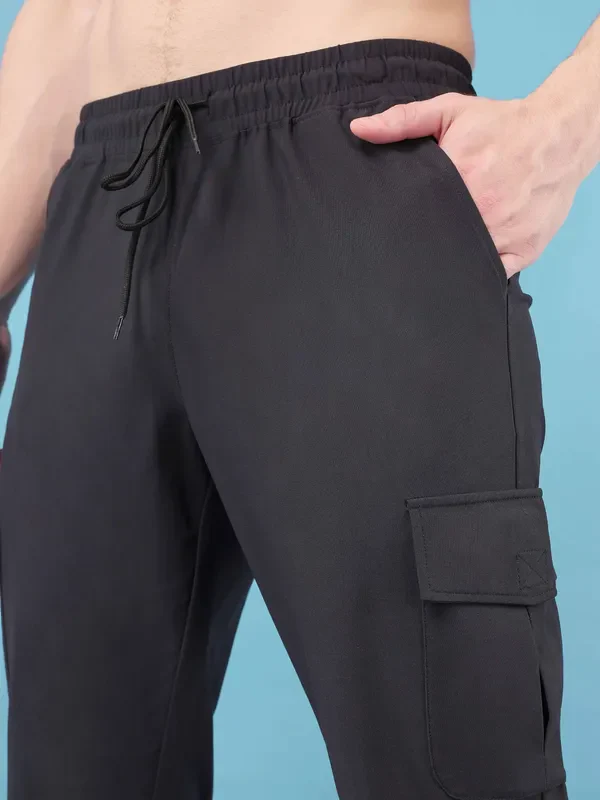 Men Solid Relax Fit Cargo Trackpants with DURACOOL+ - Image 6