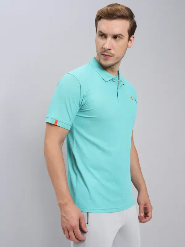 Men Solid Slim Fit Polo T-shirt with MATPIQ - Image 4