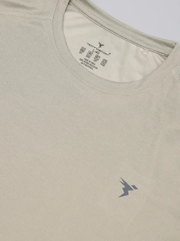 Men Melange Slim Fit Crew Neck T-shirt with DOUBLE COOL - Image 8