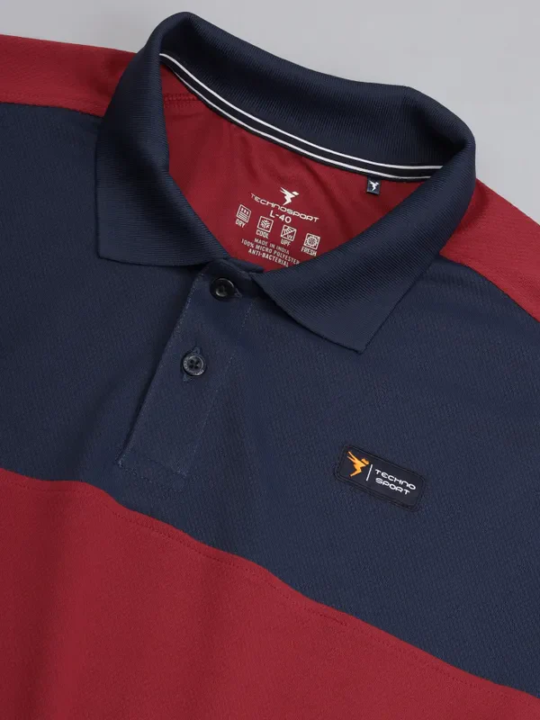 Men Colorblock Slim Fit Polo T-shirt with TECHNO COOL+ - Image 7