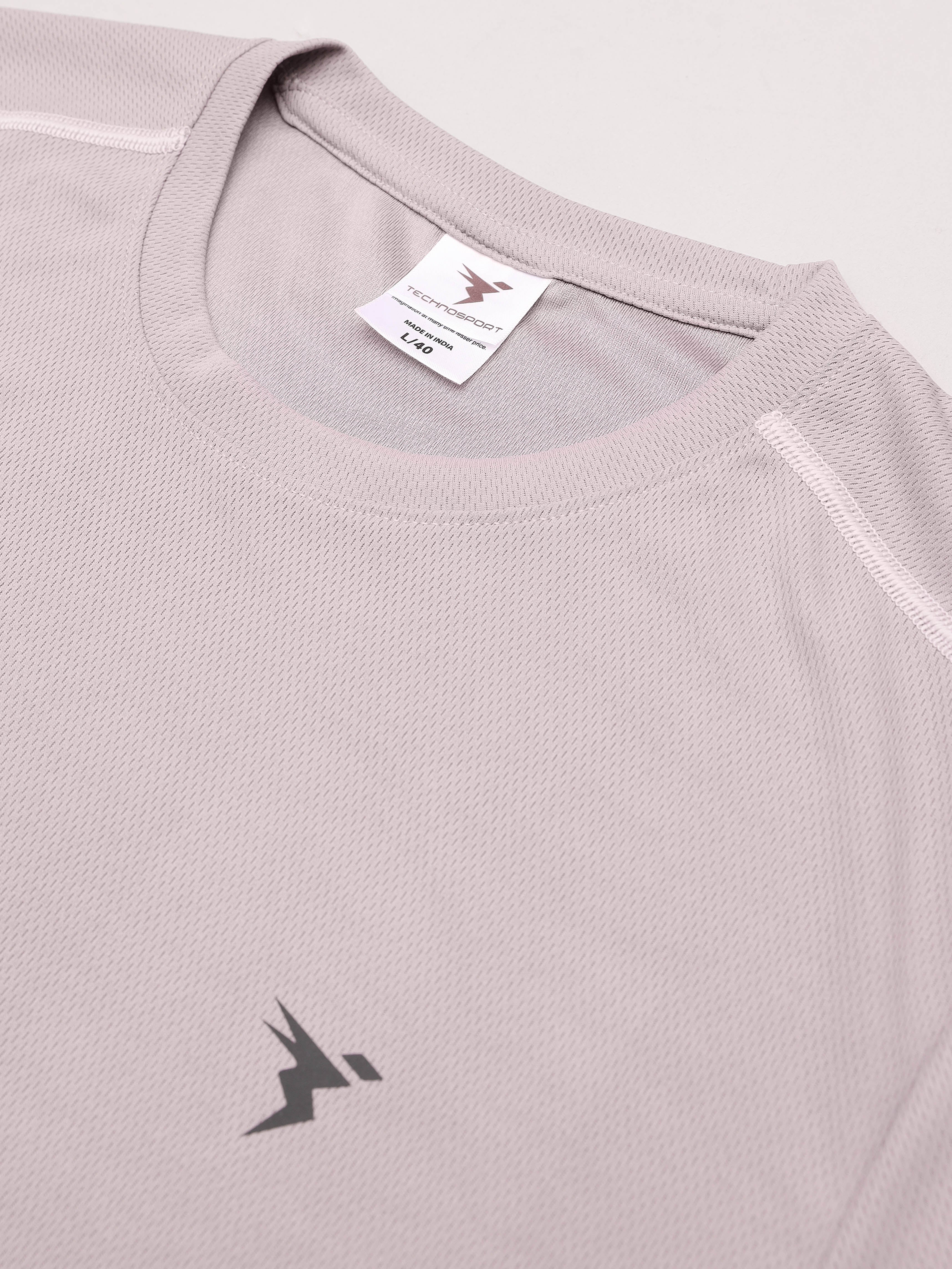 Men Solid Slim Fit Crew Neck T-shirt with TECHNO COOL+ - Image 6