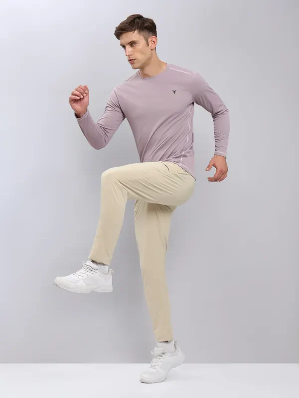 Men Solid Slim Fit Crew Neck T-shirt with TECHNO COOL+ - Image 5