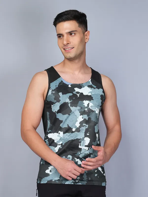 Men Printed Slim Fit Scoop Neck Innerwear Vest with TECHNO COOL - Image 6