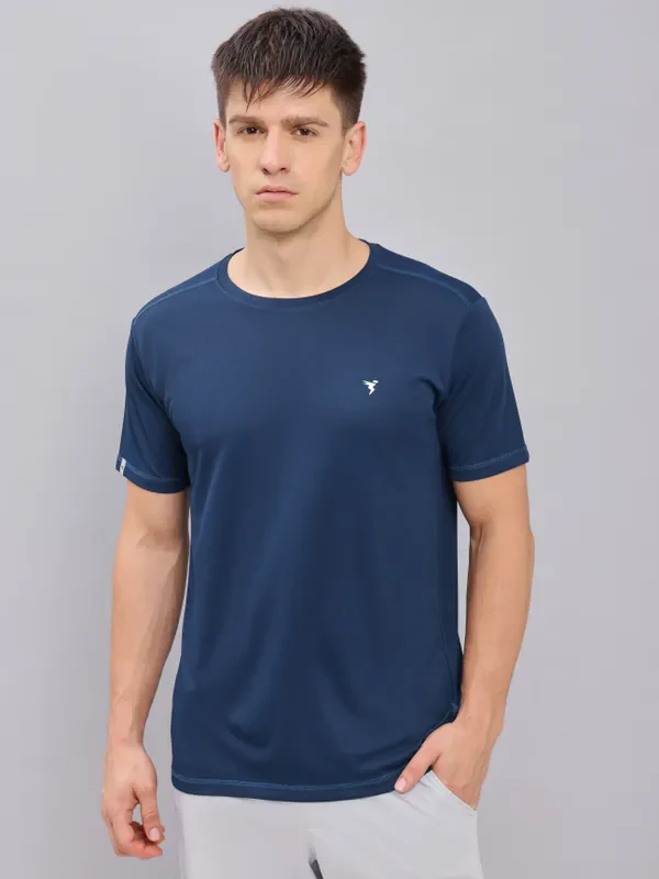 Men Solid Slim Fit Crew Neck T-shirt with TECHNO COOL+ - Image 6