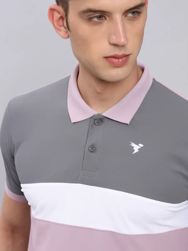 Men Colorblock Slim Fit Polo T-shirt with MATPIQ - Image 6