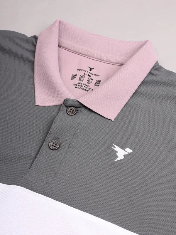 Men Colorblock Slim Fit Polo T-shirt with MATPIQ - Image 8