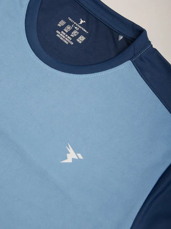 Men Colorblock Slim Fit Crew Neck T-shirt with TECHNO COOL+ - Image 7