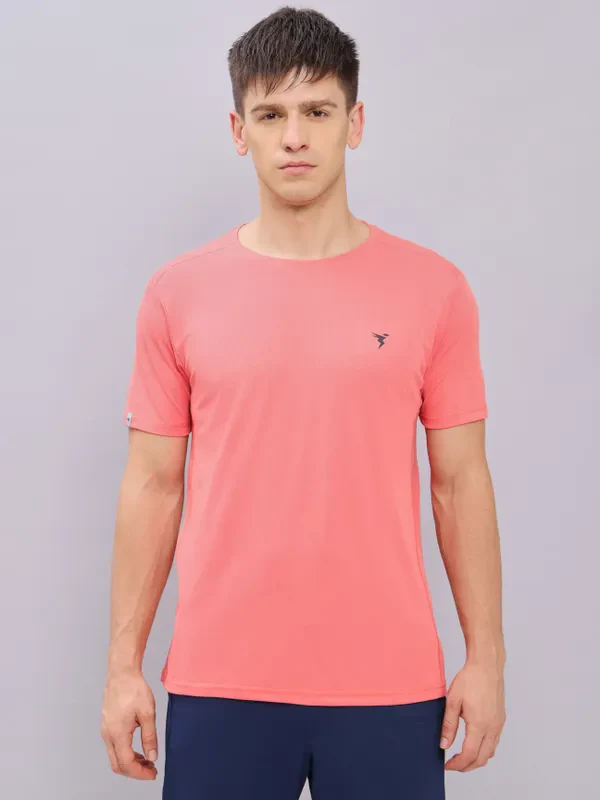 Men Solid Slim Fit Crew Neck T-shirt with TECHNO COOL+ - Image 6