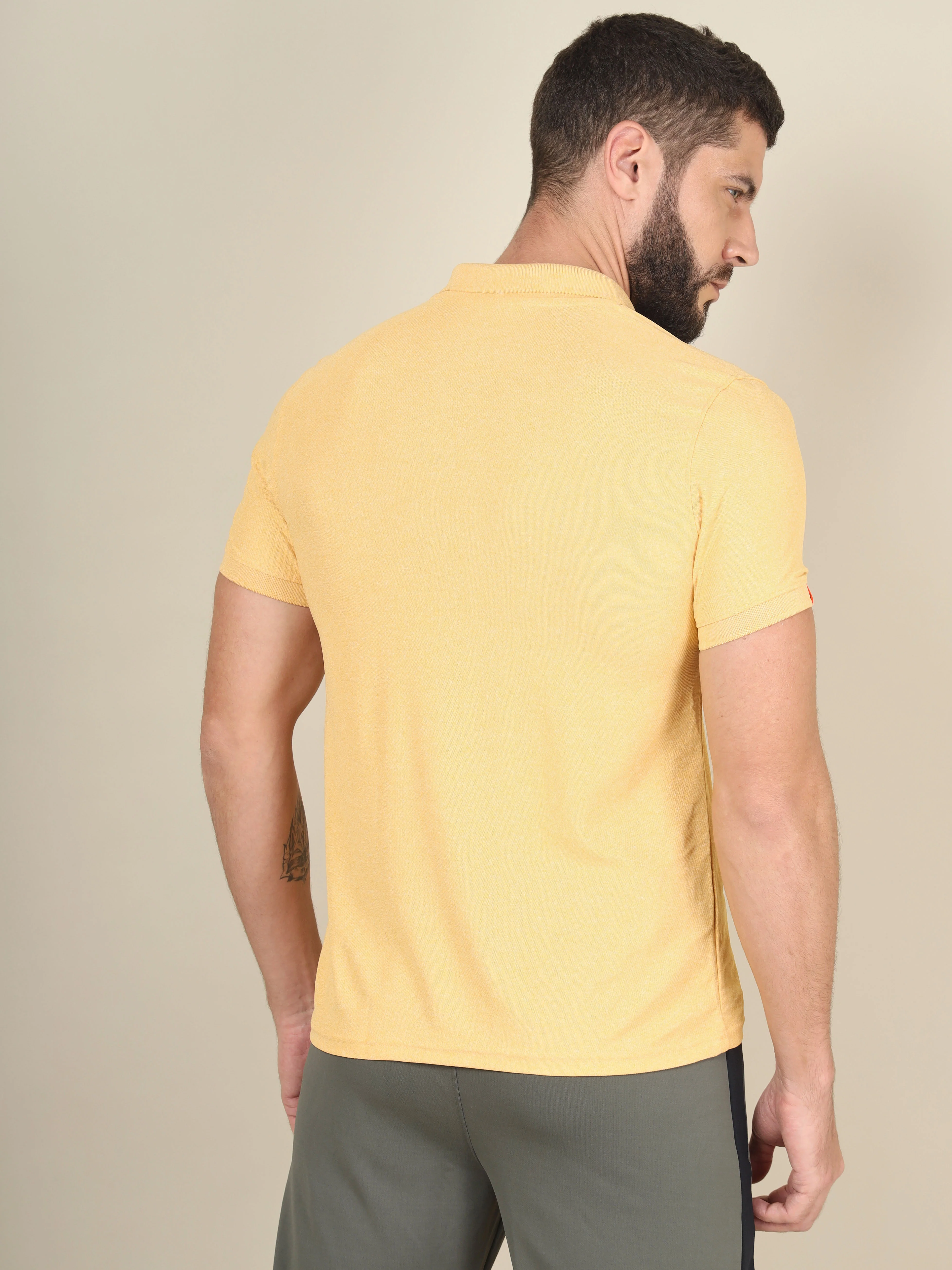 Men Solid Slim Fit Polo T-shirt with MATPIQ - Image 2