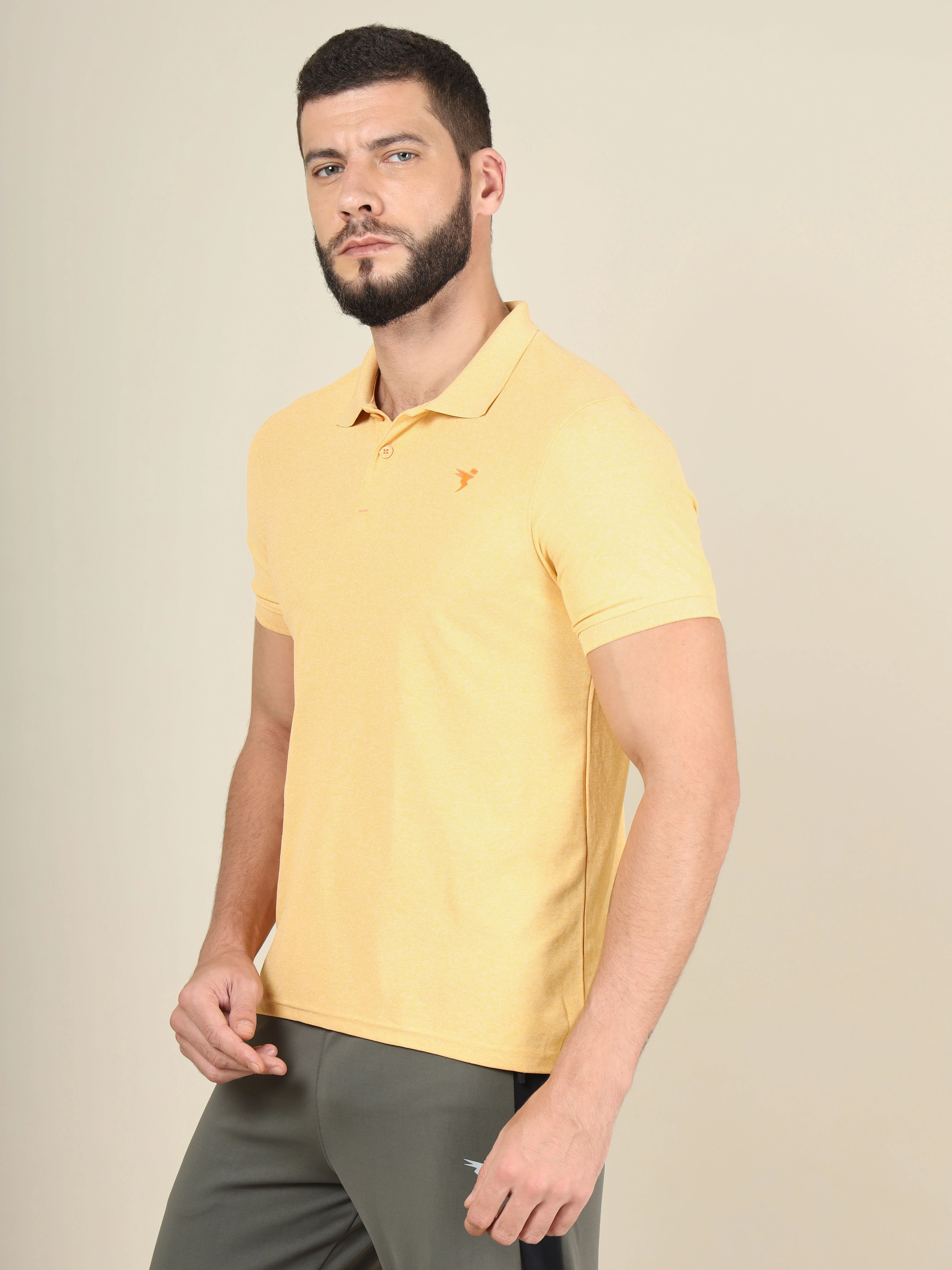 Men Solid Slim Fit Polo T-shirt with MATPIQ - Image 4