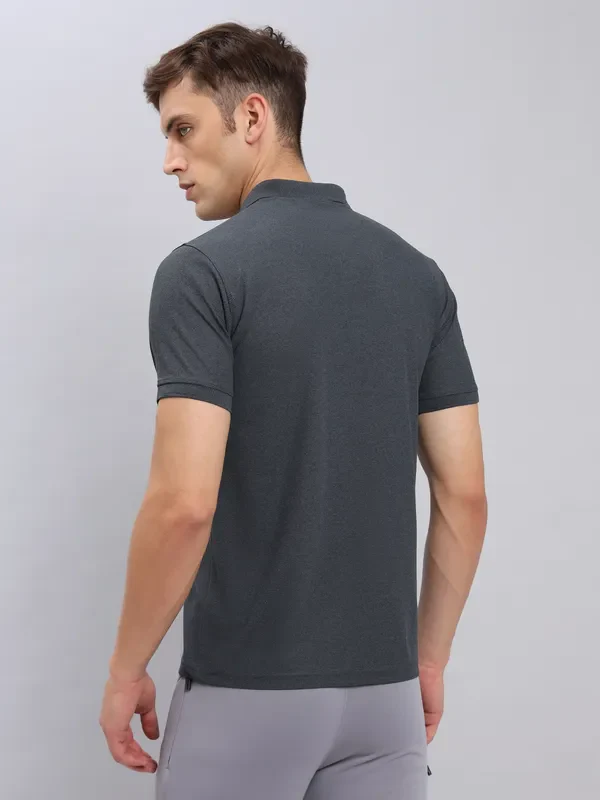 Men Solid Slim Fit Polo T-shirt with MATPIQ - Image 3