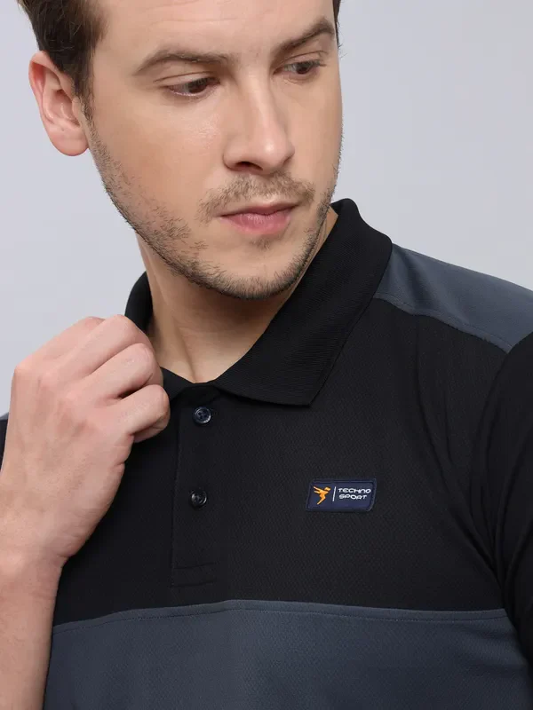 Men Colorblock Slim Fit Polo T-shirt with TECHNO COOL+ - Image 5
