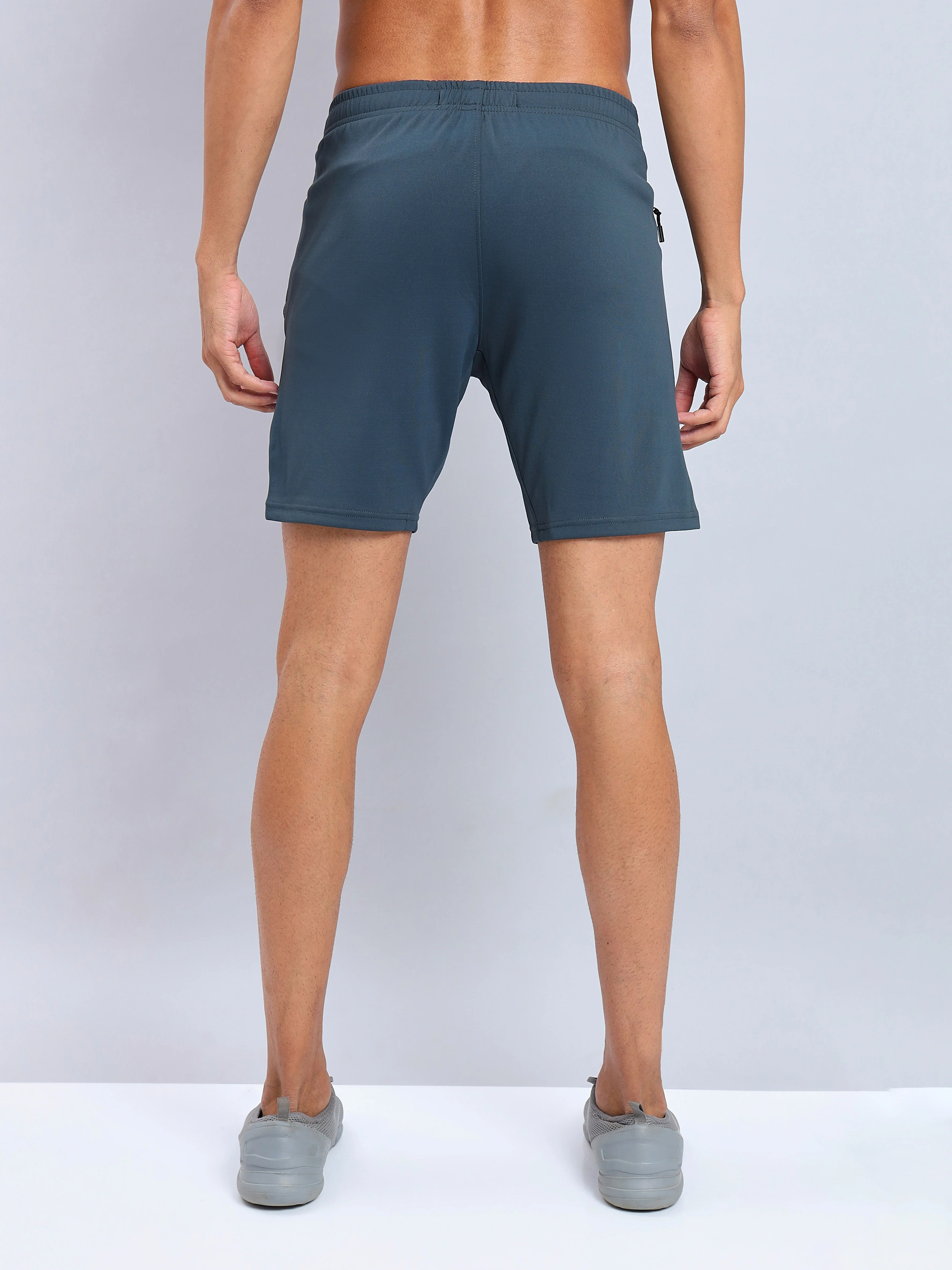 Men Solid Slim Fit Shorts with TECHNO DRY - Image 3