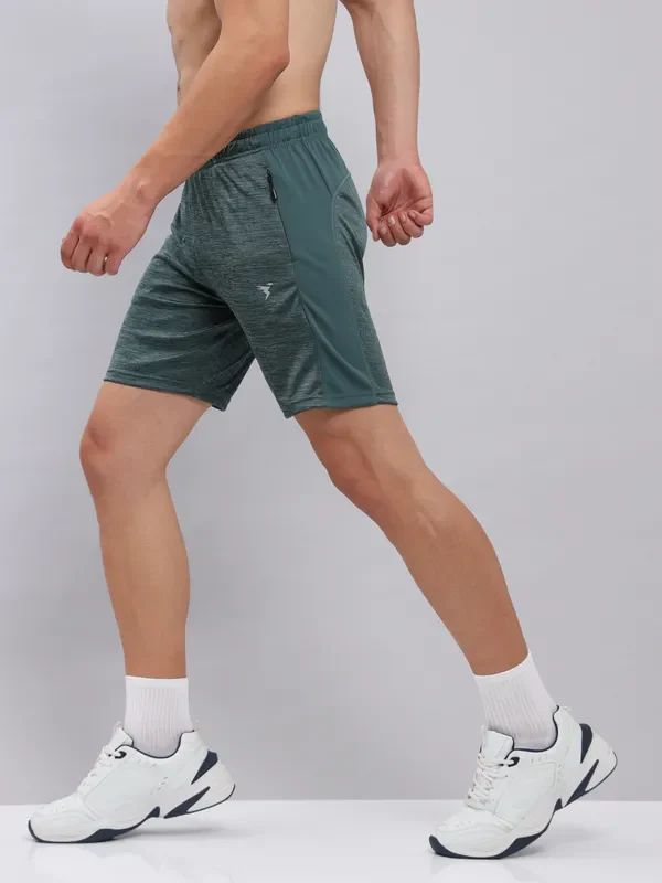 Men Melange Slim Fit Shorts with TECHNO DRY - Image 6