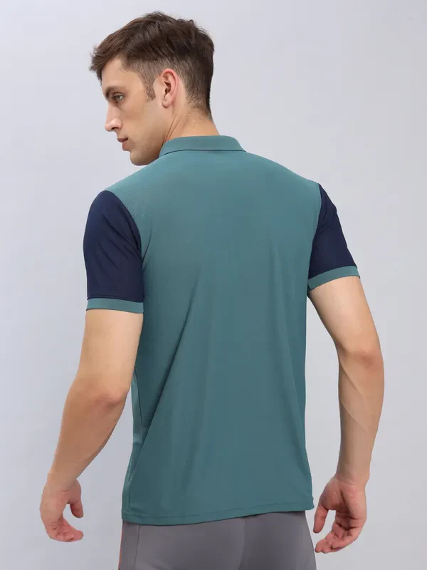 Men Colorblock Slim Fit Polo T-shirt with MATPIQ - Image 3