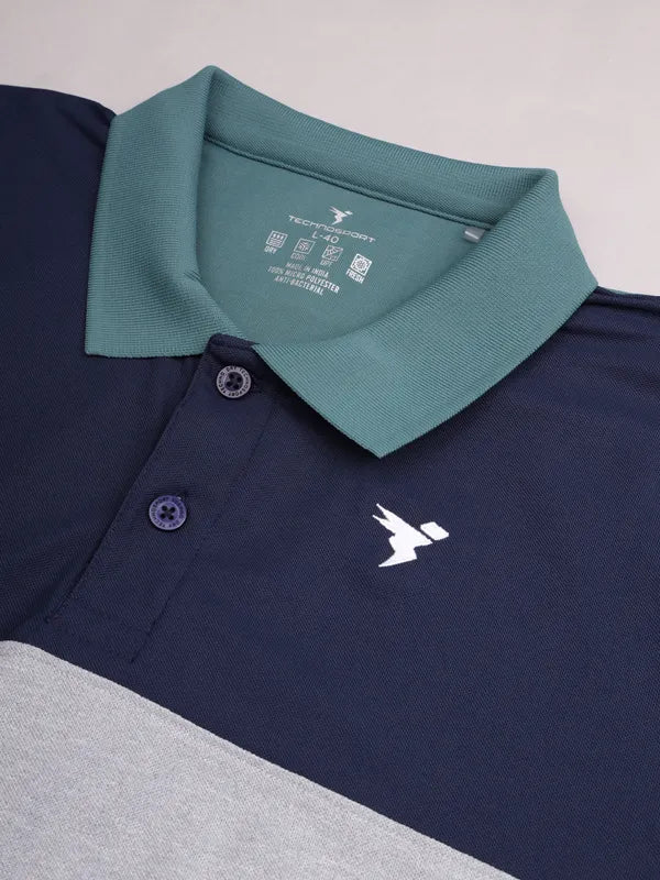 Men Colorblock Slim Fit Polo T-shirt with MATPIQ - Image 8