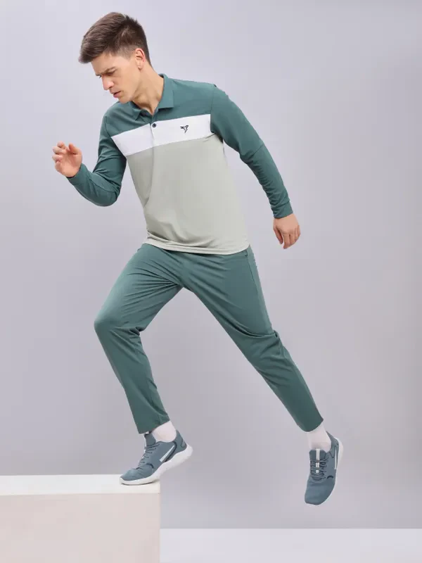 Men Colorblock Slim Fit Polo T-shirt with MATPIQ - Image 2