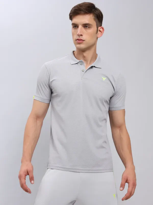 Men Solid Slim Fit Polo T-shirt with MATPIQ - Image 8