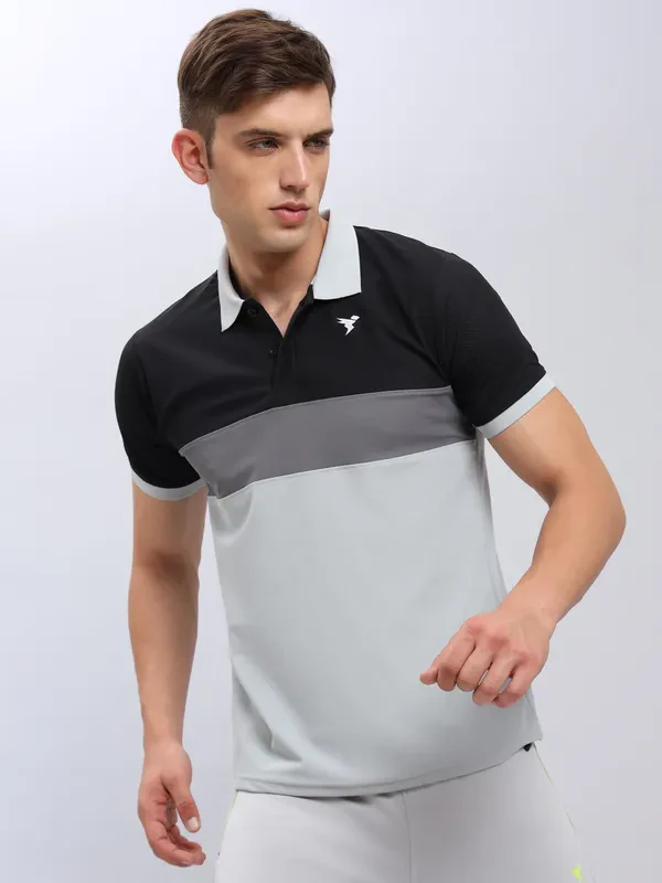 Men Colorblock Slim Fit Polo T-shirt with MATPIQ - Image 6