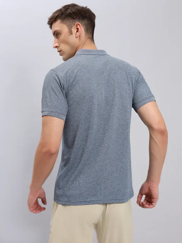 Men Solid Slim Fit Polo T-shirt with MATPIQ - Image 3