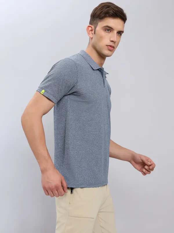 Men Solid Slim Fit Polo T-shirt with MATPIQ - Image 4