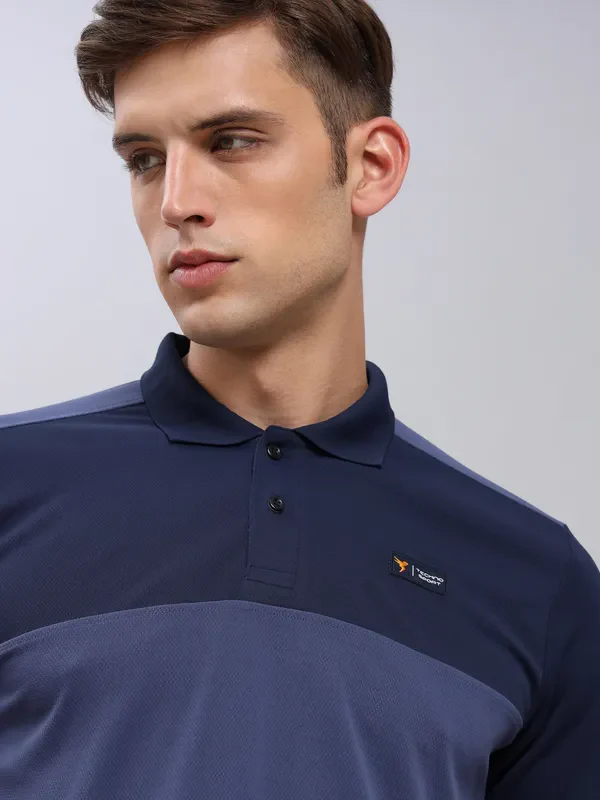 Men Colorblock Slim Fit Polo T-shirt with TECHNO COOL+ - Image 7
