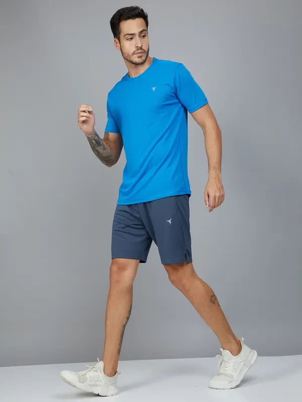 Men Solid Slim Fit Shorts with TECHNO DRY - Image 2