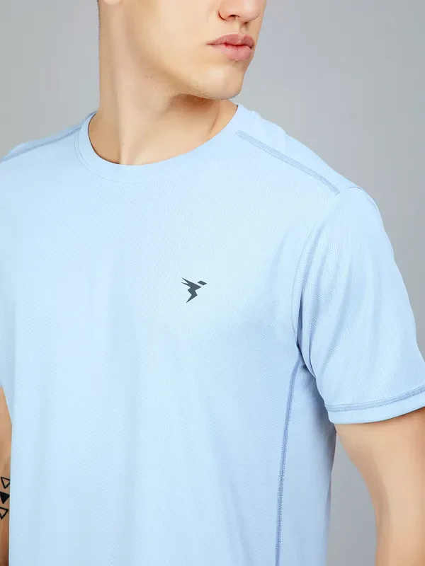Men Solid Slim Fit Crew Neck T-shirt with TECHNO COOL+ - Image 6