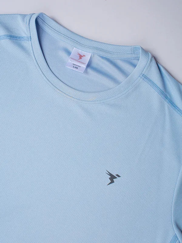 Men Solid Slim Fit Crew Neck T-shirt with TECHNO COOL+ - Image 9