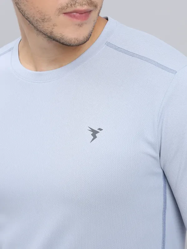 Men Solid Slim Fit Crew Neck T-shirt with TECHNO COOL+ - Image 6