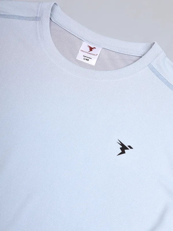Men Solid Slim Fit Crew Neck T-shirt with TECHNO COOL+ - Image 8