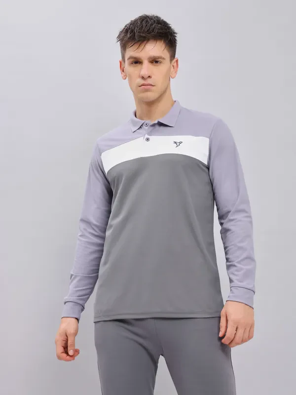 Men Colorblock Slim Fit Polo T-shirt with MATPIQ - Image 2